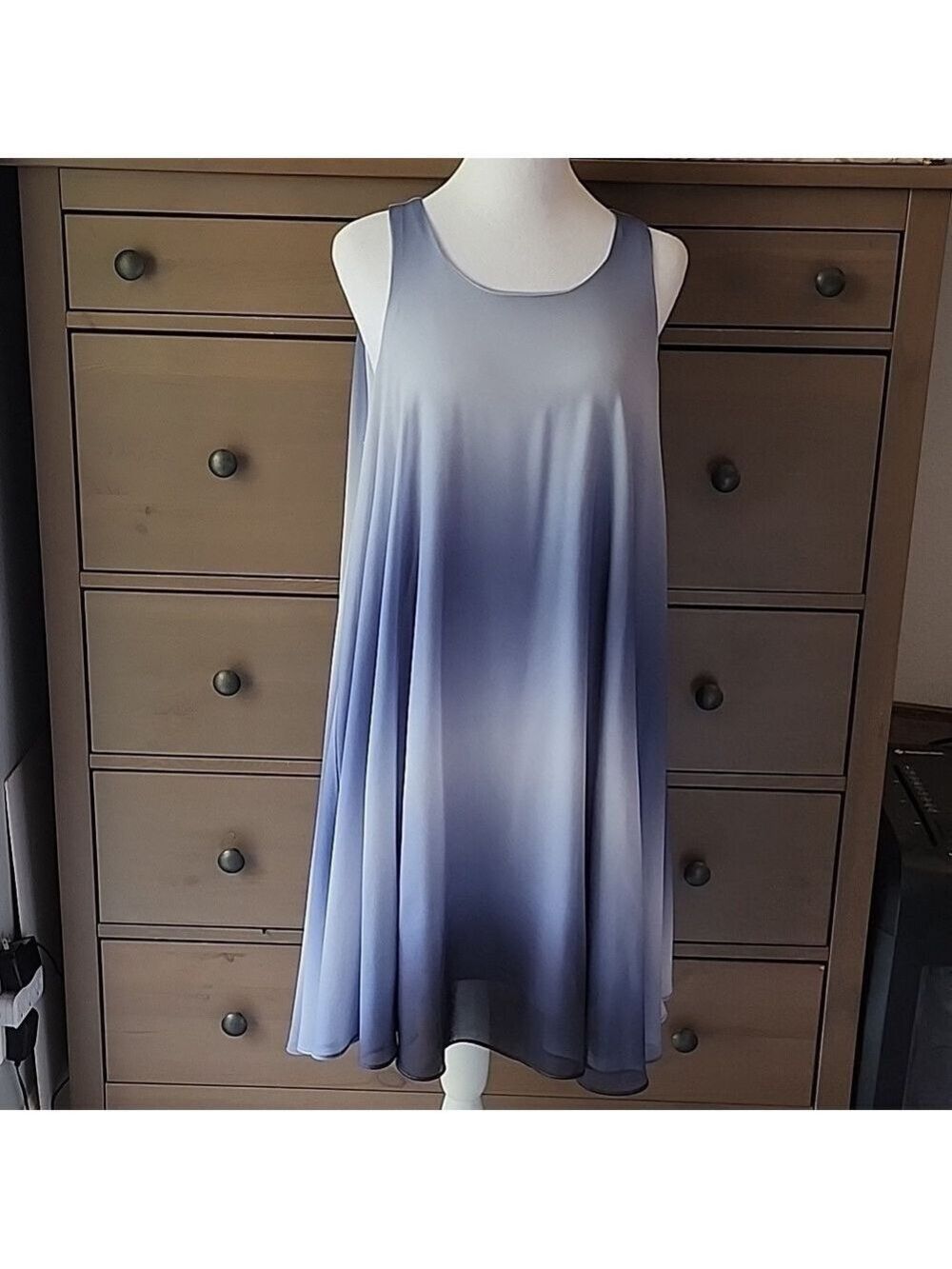 Cato Blue Ombre Swing Dress Knee Length  Size Large